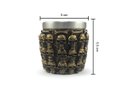 Ver imagem 4 de Kit 4 Copos Shot Dose Colecionável Decorativo Em Aço Inox Resina Para Tequila Whisky Vodka Cor: Escu