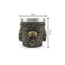 Ver imagem 2 de Kit 4 Copos Shot Dose Colecionável Decorativo Em Aço Inox Resina Para Tequila Whisky Vodka Cor: Escu