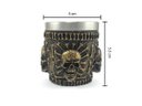 Ver imagem 2 de Kit 4 Copos Shot Dose Colecionável Decorativo Em Aço Inox Resina Para Tequila Whisky Vodka Cor: Escu