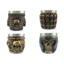 Ver imagem 1 de Kit 4 Copos Shot Dose Colecionável Decorativo Em Aço Inox Resina Para Tequila Whisky Vodka Cor: Escu