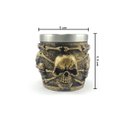 Ver imagem 3 de Kit 4 Copos Shot Dose Colecionável Decorativo Em Aço Inox Resina Para Tequila Whisky Vodka Cor: Escu