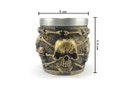 Ver imagem 3 de Kit 4 Copos Shot Dose Colecionável Decorativo Em Aço Inox Resina Para Tequila Whisky Vodka Cor: Escu