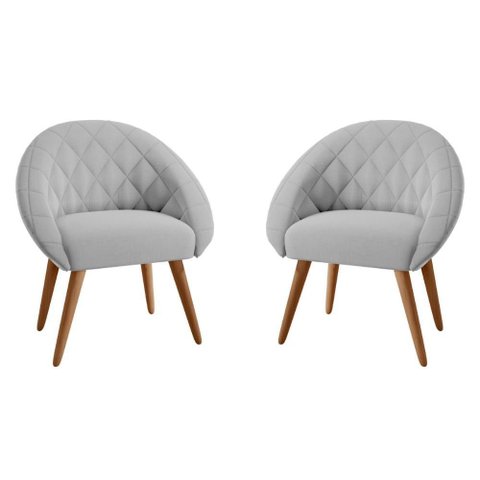 Conjunto Poltrona para Sala de Recepção Celina Linha Cinza