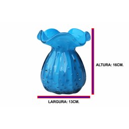 Vaso Decorativo Murano Trouxinha Media Azul Bebê - 3