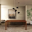 Ver imagem 4 de Conjunto Sala Jantar Nature: Mesa com 6 Cadeiras Madeira Pinus Rústico Escuro
