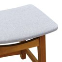 Ver imagem 2 de Banco Baixo Confort Madeira Maciça Assento Anatômico - Amêndoa Estofado Linho Bege Mescla Imperme