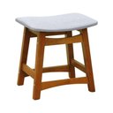 Ver imagem 1 de Banco Baixo Confort Madeira Maciça Assento Anatômico - Amêndoa Estofado Linho Bege Mescla Imperme