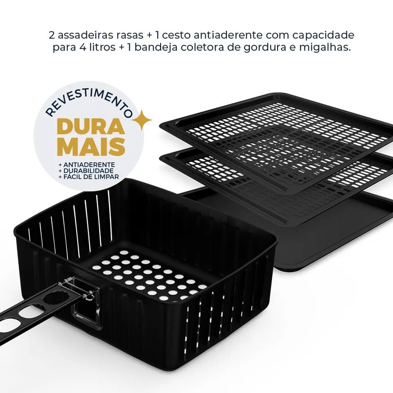 Fritadeira Air Fry Britânia Oven Bfr2200p 12l 1800w Preta - 2