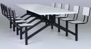 Ver imagem 3 de Mesa para Refeitório com 6 Lugares com Bancos Giratórios com Encosto