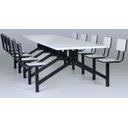 Ver imagem 1 de Mesa para Refeitório com 6 Lugares com Bancos Giratórios com Encosto