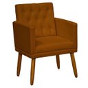 Ver imagem 2 de Poltrona Decorativa para Cantinho do Café Tecido Suede Base Fixa Pés em Madeira Natural