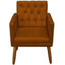 Ver imagem 1 de Poltrona Decorativa para Cantinho do Café Tecido Suede Base Fixa Pés em Madeira Natural