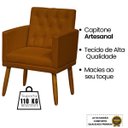 Ver imagem 4 de Poltrona Decorativa para Cantinho do Café Tecido Suede Base Fixa Pés em Madeira Natural