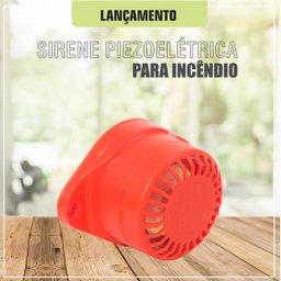 Sirene Piezoelétrica para Incêndio Vermelha Ipec - 4