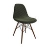 Mesa Industrial Retangular Preta Base V Cobre 137x90cm 6 Cadeiras Estofadas Eames Verdes Madeira - 4