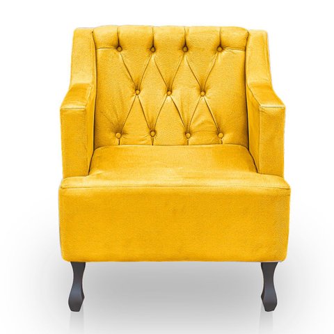 Poltrona para Sala de Estar Clássica Confortável e Reforçada Suede Elizabeth