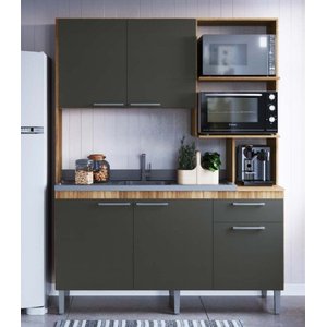 Cozinha Compacta Hera 5 Portas 1 Gaveta 2 Nichos - Arte cas