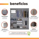Ver imagem 3 de Guarda Roupas Casal Madrid 6 Portas de Bater 2 Gavetas MDP Cinza com Corrediças Telescópicas Maxel