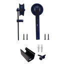 Ver imagem 1 de Kit 2 Roldanas e 1 Guia para Trilho Tubular Ferro - Preto - Al-Fer