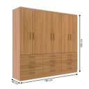Ver imagem 4 de Guarda-roupa Casal New Mônaco 6 Portas 12 Gavetas Cinnamomo - Evidência Móveis