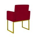 Ver imagem 5 de Kit Sofá 2 Lugares + 2 Poltronas Recepção Sala Base Dourada Cor:vermelho Vermelho