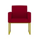 Ver imagem 2 de Kit Sofá 2 Lugares + 2 Poltronas Recepção Sala Base Dourada Cor:vermelho Vermelho