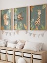 Ver imagem 1 de Kit 3 Quadros Decorativos Infantil Animais Safari No12