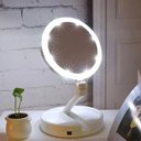 Ver imagem 4 de Espelho Mesa Dupla Face Luz Led com Aumento 10x Maquiagem Redondo C/ Plug Usb