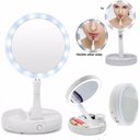 Ver imagem 3 de Espelho Mesa Dupla Face Luz Led com Aumento 10x Maquiagem Redondo C/ Plug Usb