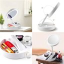Ver imagem 2 de Espelho Mesa Dupla Face Luz Led com Aumento 10x Maquiagem Redondo C/ Plug Usb