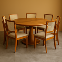 Ver imagem 2 de Kit 2 Cadeiras de Jantar Madeira Maciça Estofadas Linho Bege com Tela Sextavada Premiere