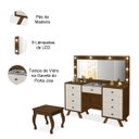 Ver imagem 5 de Penteadeira 9 Gavetas com Banqueta Cristal Malbec/off White