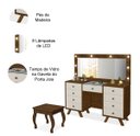 Ver imagem 5 de Penteadeira 9 Gavetas com Banqueta Cristal Malbec/off White