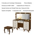 Ver imagem 6 de Penteadeira 9 Gavetas com Banqueta Cristal Malbec/off White