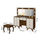 Ver imagem 4 de Penteadeira 9 Gavetas com Banqueta Cristal Malbec/off White
