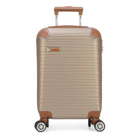Mala para Viagem Bordo Executiva de Mão Rodinhas 360º - Luxcell - Cor Champanhe