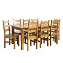 Ver imagem 2 de Conjunto com Mesa de Jantar 180cm Retangular e 8 Cadeiras 100% Madeira Maciça Napoli Espresso Móveis Marrom/Nogueira