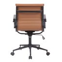 Ver imagem 4 de Cadeira Giratória Baixa Office Sevilha Esteirinha Rivatti PU Marrom Caramelo Aço Preto Base Rodí
