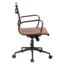 Ver imagem 3 de Cadeira Giratória Baixa Office Sevilha Esteirinha Rivatti PU Marrom Caramelo Aço Preto Base Rodí