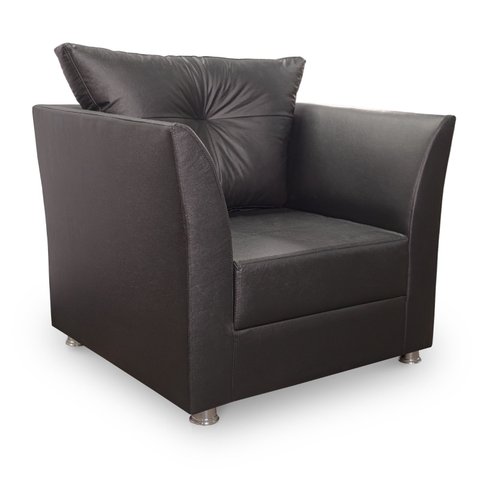 Poltrona Luxo Decorativa Lisboa Corino Preto