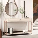 Ver imagem 1 de Aparador Taos 1 Gaveta MDF 123cm Off White Bronze Bechara Móveis