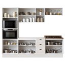 Ver imagem 4 de Cozinha Completa Modulada 5 Módulos Modelo Americano Provençal com Pés e Rodapés Branco/Ébano