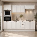 Ver imagem 7 de Cozinha Completa Modulada 5 Módulos Modelo Americano Provençal com Pés e Rodapés Branco/Ébano