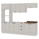Ver imagem 2 de Cozinha Completa Modulada 5 Módulos Modelo Americano Provençal com Pés e Rodapés Branco/Ébano
