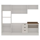 Ver imagem 5 de Cozinha Completa Modulada 5 Módulos Modelo Americano Provençal com Pés e Rodapés Conecta Branco/Ébano