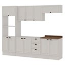 Ver imagem 2 de Cozinha Completa Modulada 5 Módulos Modelo Americano Provençal com Pés e Rodapés Conecta Branco/Ébano
