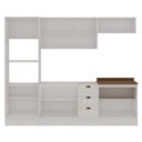 Ver imagem 5 de Cozinha Completa Modulada 5 Módulos Modelo Americano Provençal com Pés e Rodapés Branco/Ébano