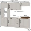 Ver imagem 3 de Cozinha Completa Modulada 5 Módulos Modelo Americano Provençal com Pés e Rodapés Branco/Ébano