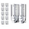 Dispenser Duplo Shampoo Sabonete Liquido Kit 10 Unidades Banheiro Hotel Casa Shopping Restaurante - 1