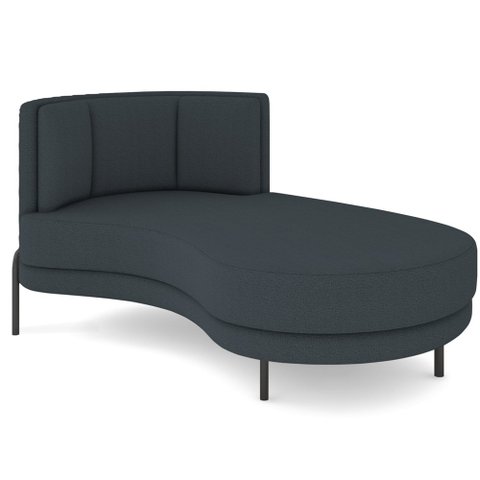 Chaise Longue Divã 164cm Braço Direito Logus D06 Bouclê Chumbo - Mpozenato